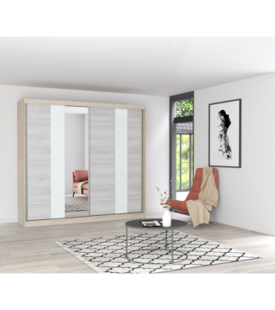 Armoire Rhéa 233 cm avec miroir