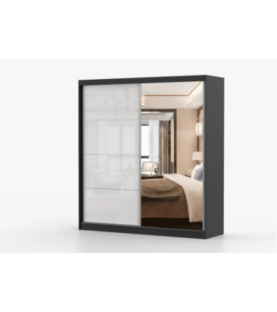 Armoire Séphira 203 cm avec miroir