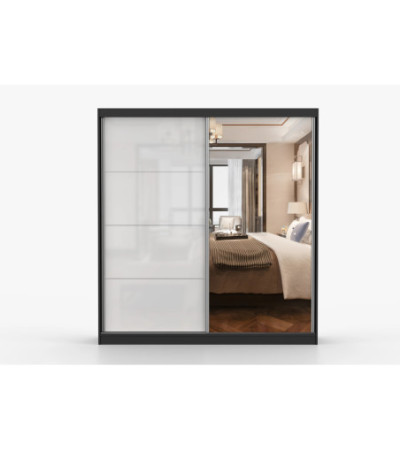 Armoire Séphira 203 cm avec miroir