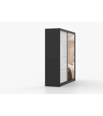 Armoire Séphira 203 cm avec miroir