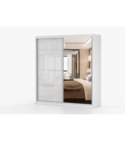 Armoire Séphira 203 cm avec miroir