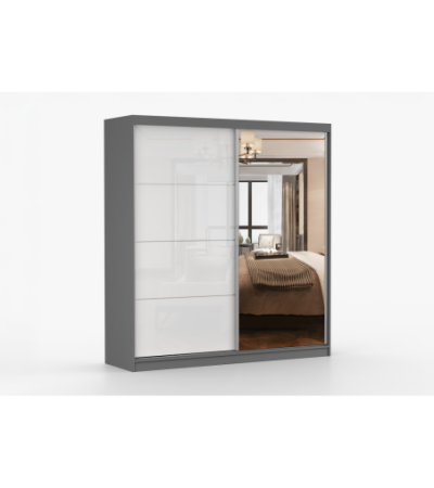 Armoire Daphnéa 233 cm avec miroir
