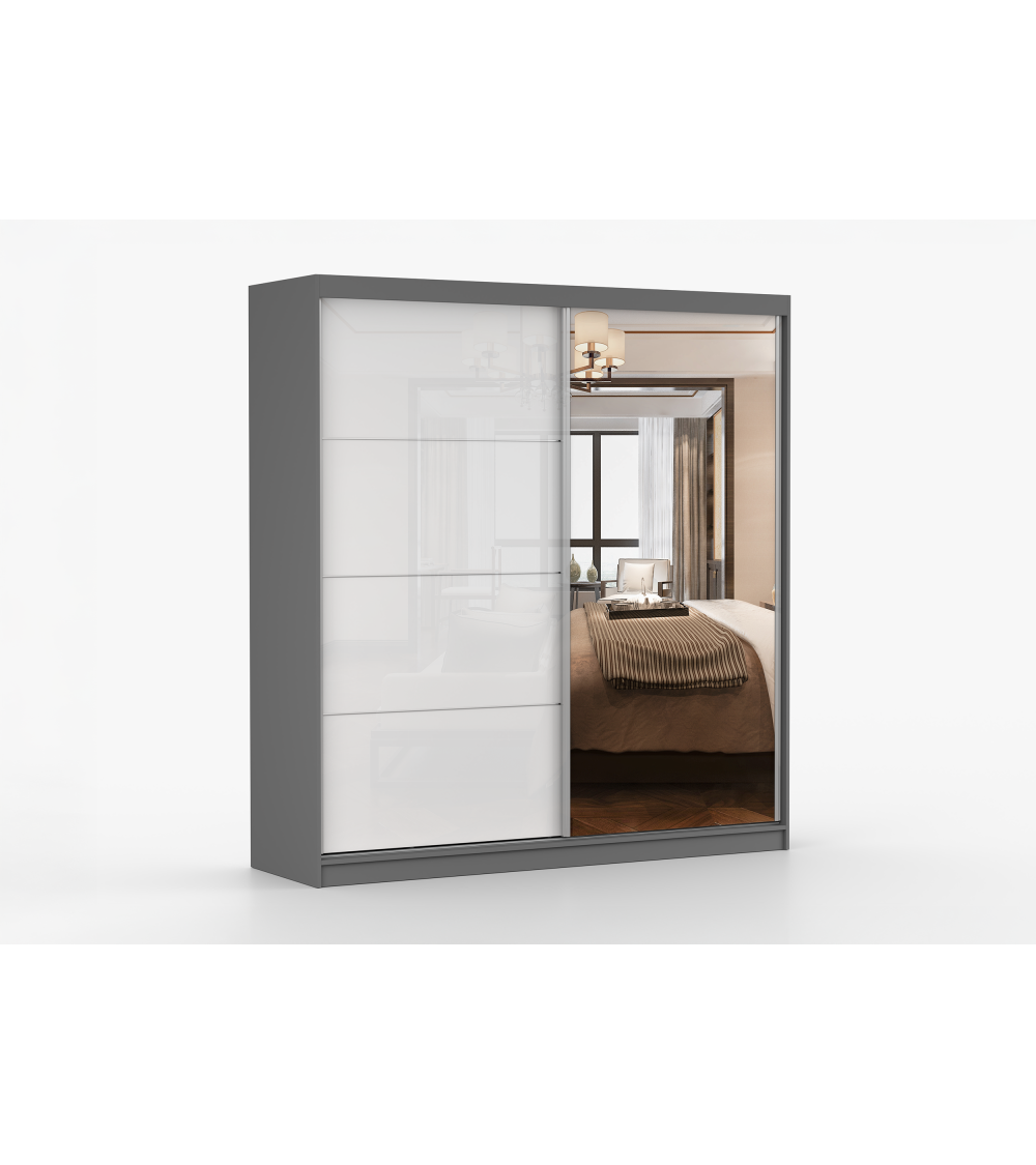 Armoire Daphnéa 233 cm avec miroir
