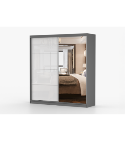 Armoire Daphnéa 233 cm avec miroir