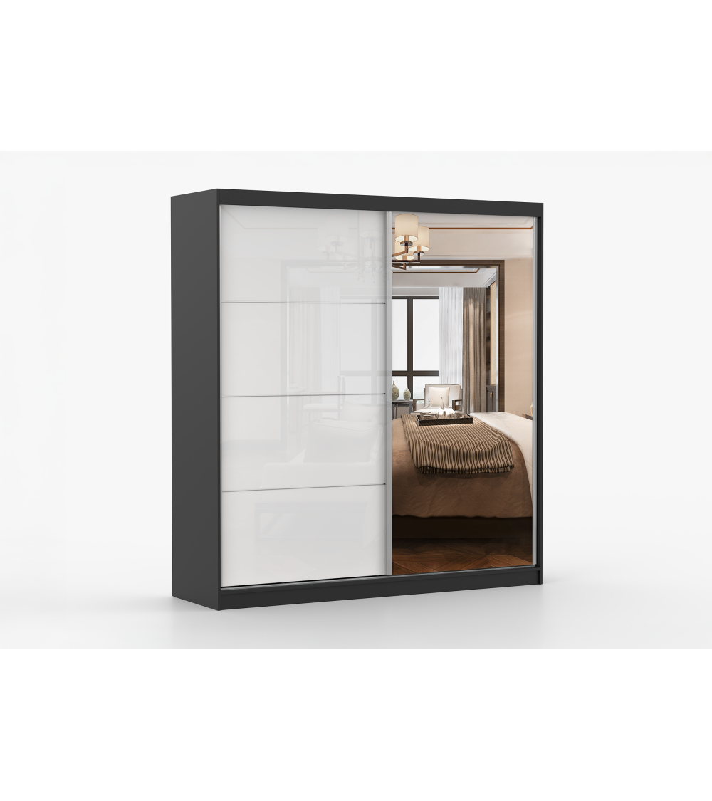 Armoire Daphnéa 233 cm avec miroir