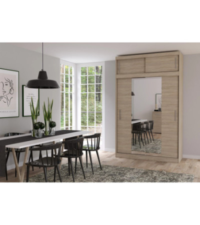 Armoire avec extension Nahelys 150 cm avec miroir