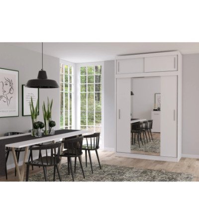 Armoire avec extension Nahelys 150 cm avec miroir