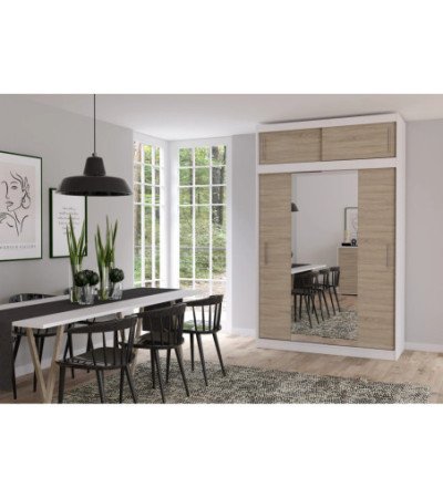 Armoire avec extension Nahelys 150 cm avec miroir