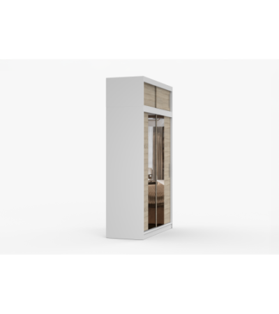 Armoire avec extension Nahelys 150 cm avec miroir