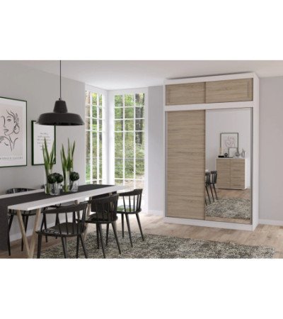 Armoire avec extension Faella 150 cm avec miroir