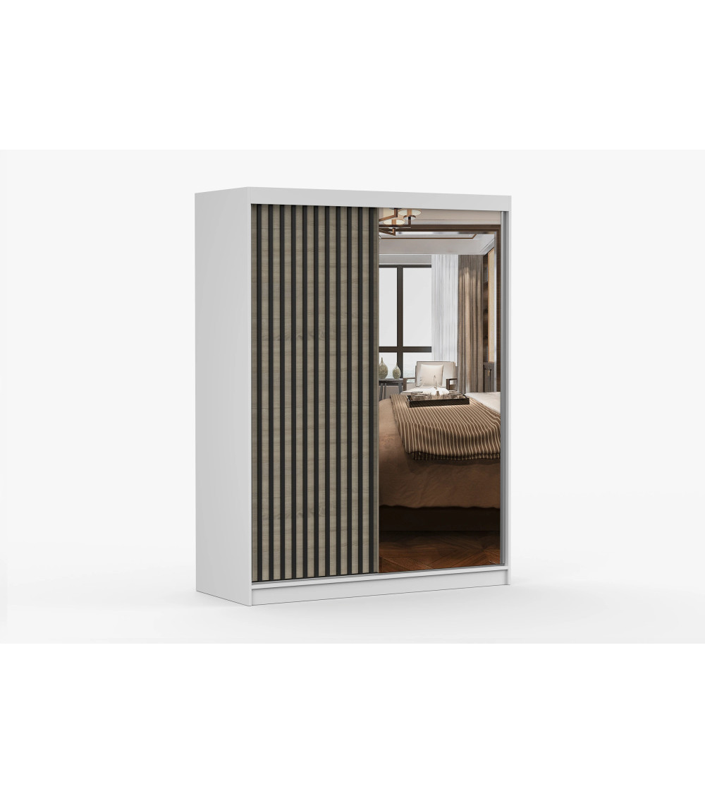 Armoire Nélia 150 cm avec miroir
