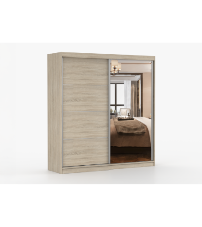 Armoire Helis 203 semi-brillant avec miroir