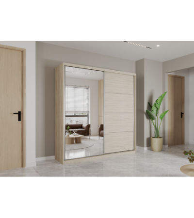 Armoire Helis 203 semi-brillant avec miroir