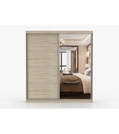 Armoire Helis 203 semi-brillant avec miroir
