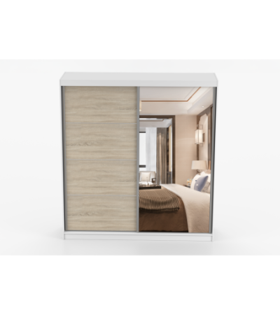 Armoire Helis 203 semi-brillant avec miroir