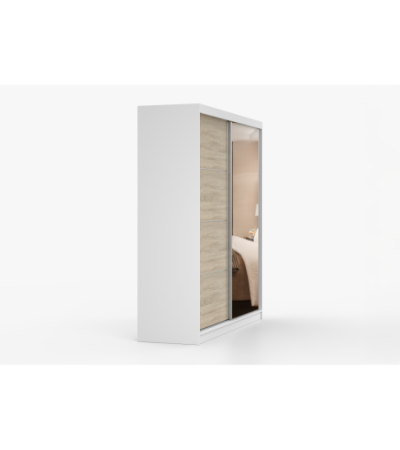 Armoire Helis 203 semi-brillant avec miroir
