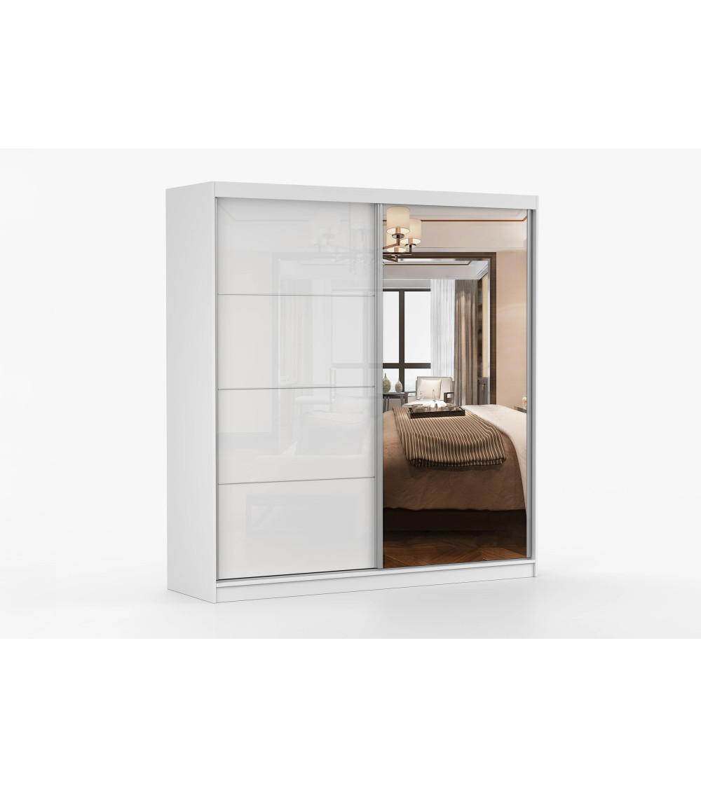Armoire Helis 203 semi-brillant avec miroir
