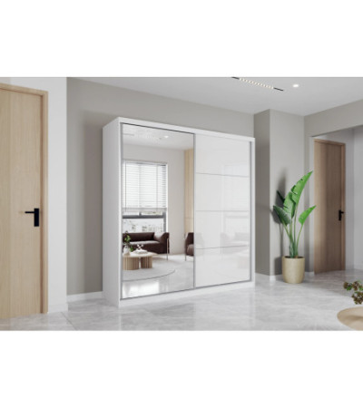 Armoire Helis 203 semi-brillant avec miroir