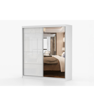 Armoire Helis 203 semi-brillant avec miroir