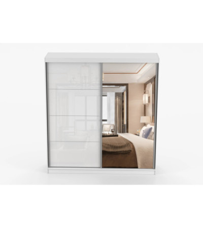 Armoire Helis 203 semi-brillant avec miroir