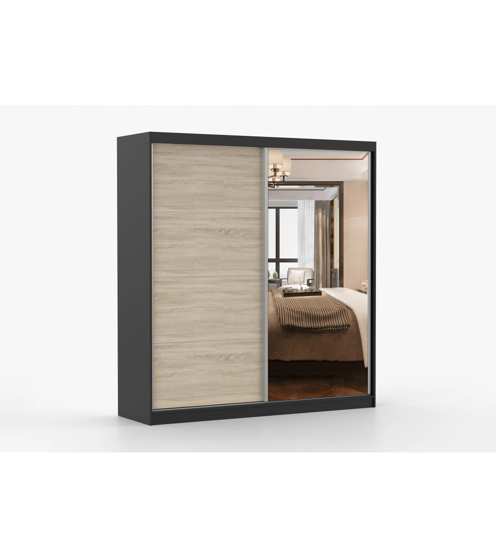 Armoire Tais 203 cm avec miroir