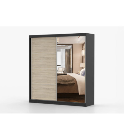 Armoire Tais 203 cm avec miroir