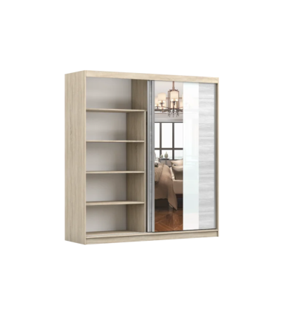 Armoire Évania 203 cm avec miroir