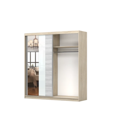 Armoire Évania 203 cm avec miroir