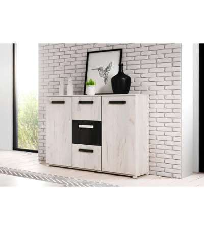 Buffet - Commode Aures Chêne blanc - Pin noir