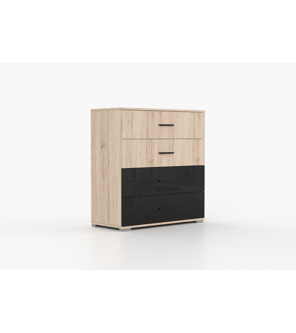 Commode Vespera 90 cm San Remo - Noir brillant