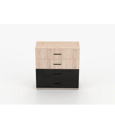 Commode Vespera 90 cm San Remo - Noir brillant
