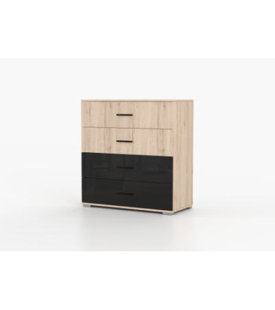 Commode Vespera 90 cm San Remo - Noir brillant