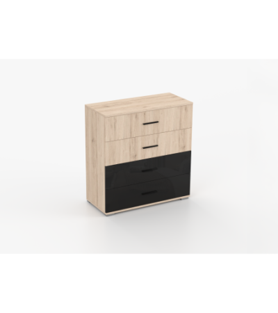 Commode Vespera 90 cm San Remo - Noir brillant