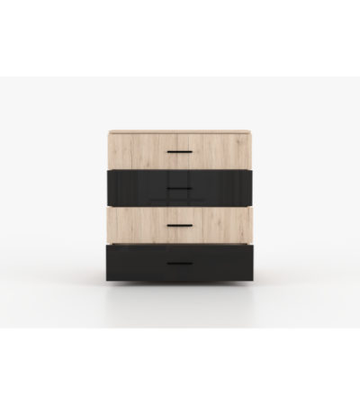 Commode Vespera 90 cm San Remo - Noir brillant
