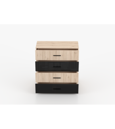 Commode Vespera 90 cm San Remo - Noir brillant