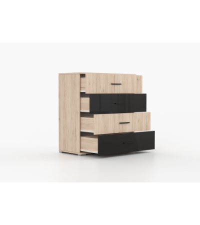 Commode Vespera 90 cm San Remo - Noir brillant