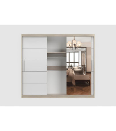 Ensemble armoire Theana et commode Ilario avec miroir