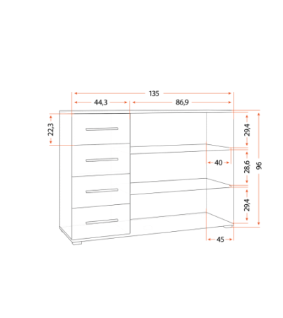 Ensemble armoire Miralys avec commode Ilario