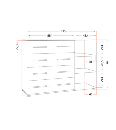 Ensemble armoire Lilwenn et commode Ilario