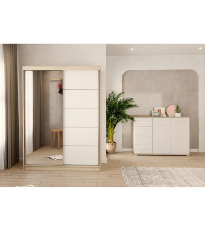 Ensemble armoire Vaiana et commode Ilario avec miroir