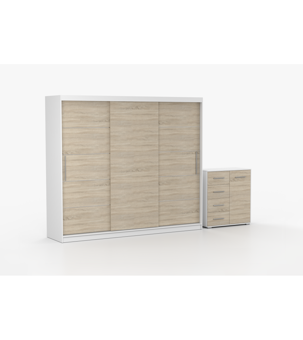 Ensemble armoire Thalia avec commode Ilario
