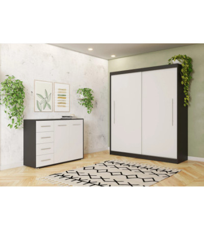 Ensemble armoire Miralys avec commode Ilario