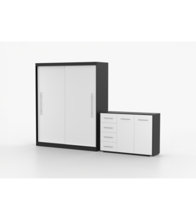 Ensemble armoire Miralys avec commode Ilario