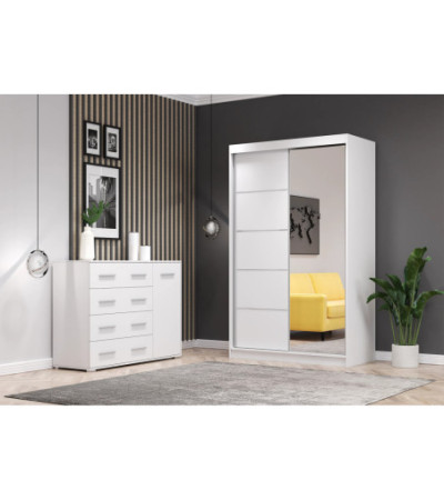Ensemble armoire Syra et commode Ilario avec miroir