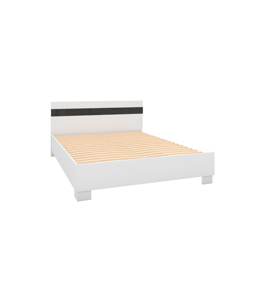 Lit Theon 160x200 Blanc -Noir