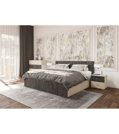 Lit 160x200 Oriane Chêne - Pin