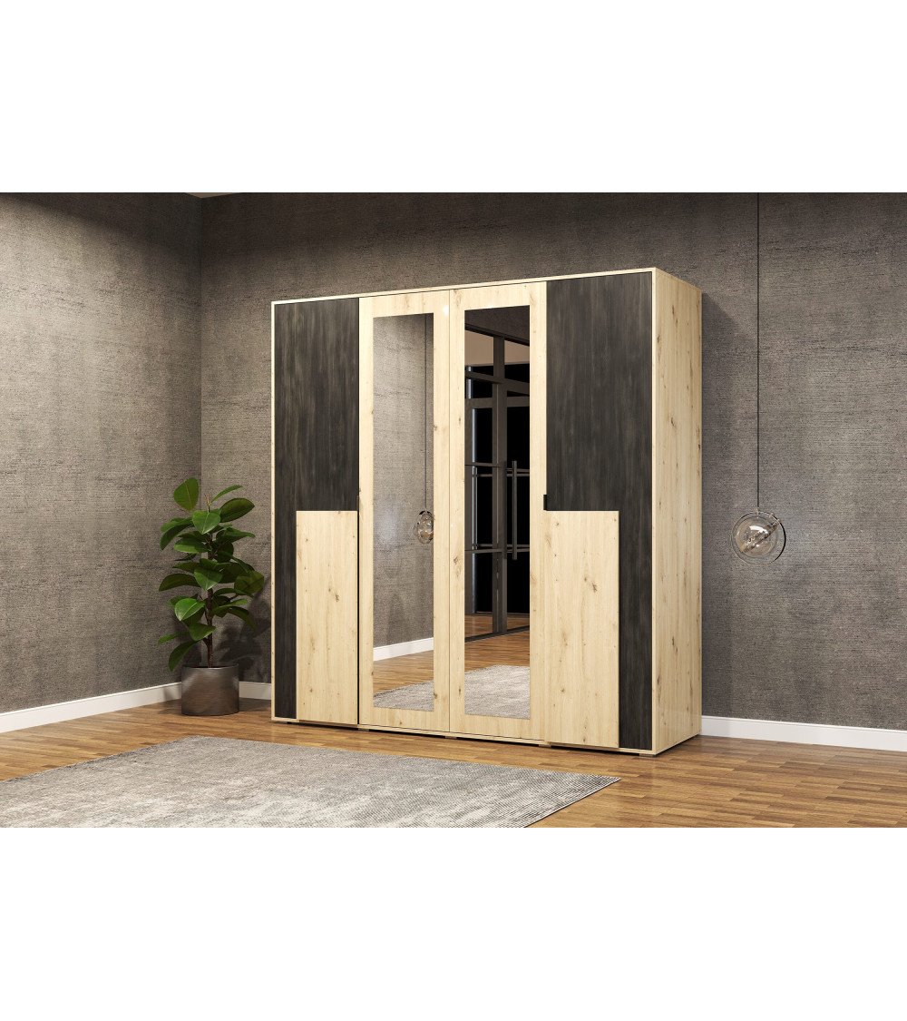 Armoire Albanor 200 cm Artisan - Pin