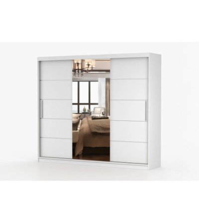 Armoire Olympe 233 cm Blanc avec miroir
