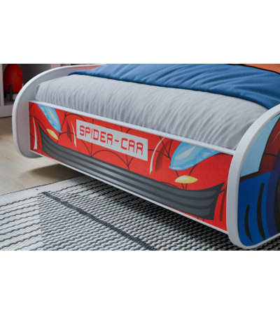 Lit enfant voiture spider man avec matelas et sommier inclus