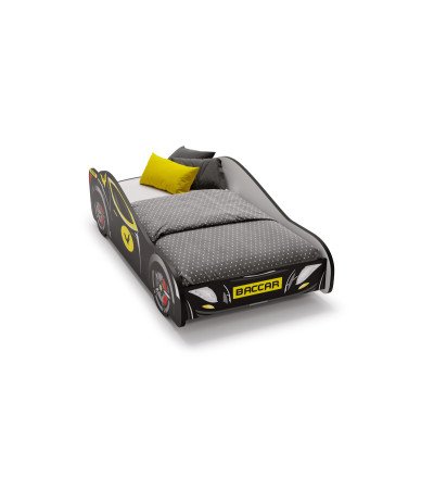 Lit Enfant Voiture Batman Noir – Design Batcar, Batmobile pour Petits Héros matelas et sommier inclus
